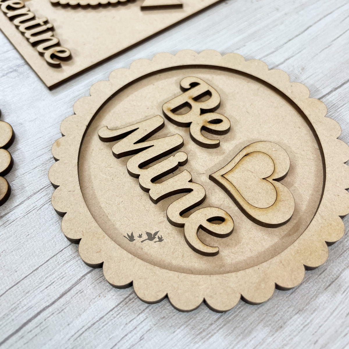 Pre Marked MDF Base - Valentines/Tags - set of 3
