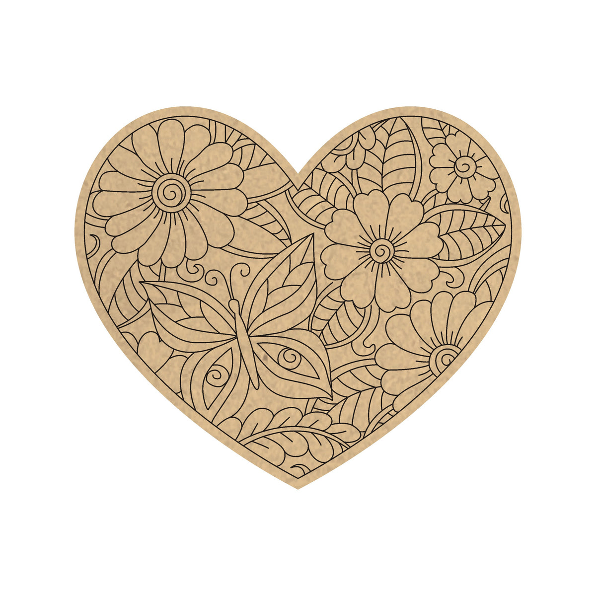 4 mm thick Pre Marked MDF Base Heart Mandala