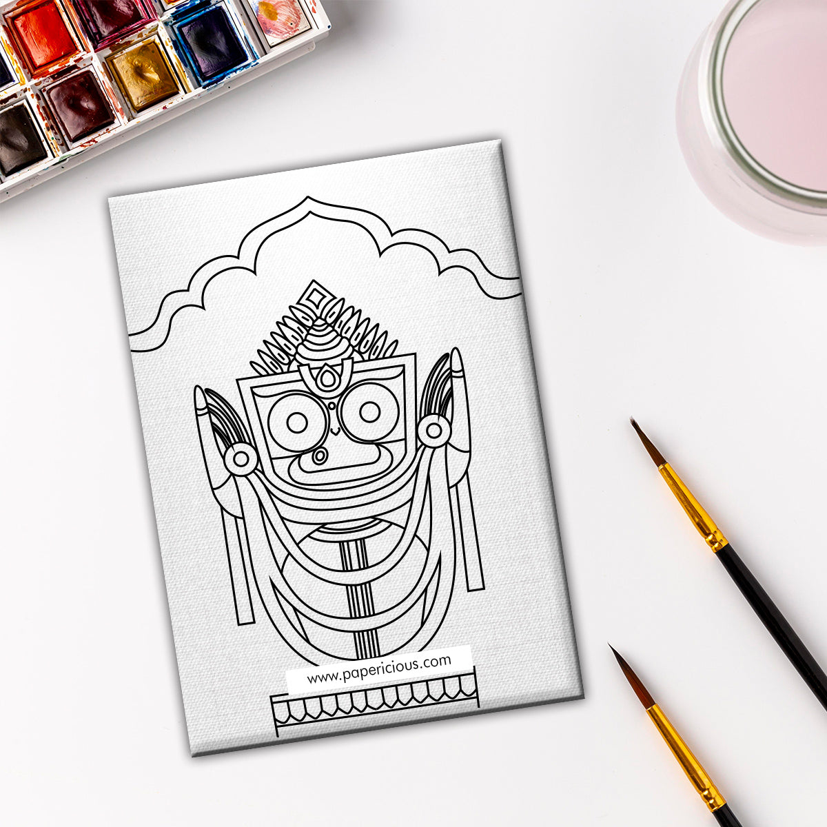 Pre Marked DIY Canvas - Kalamkari Art - Jagannath Balabhadra