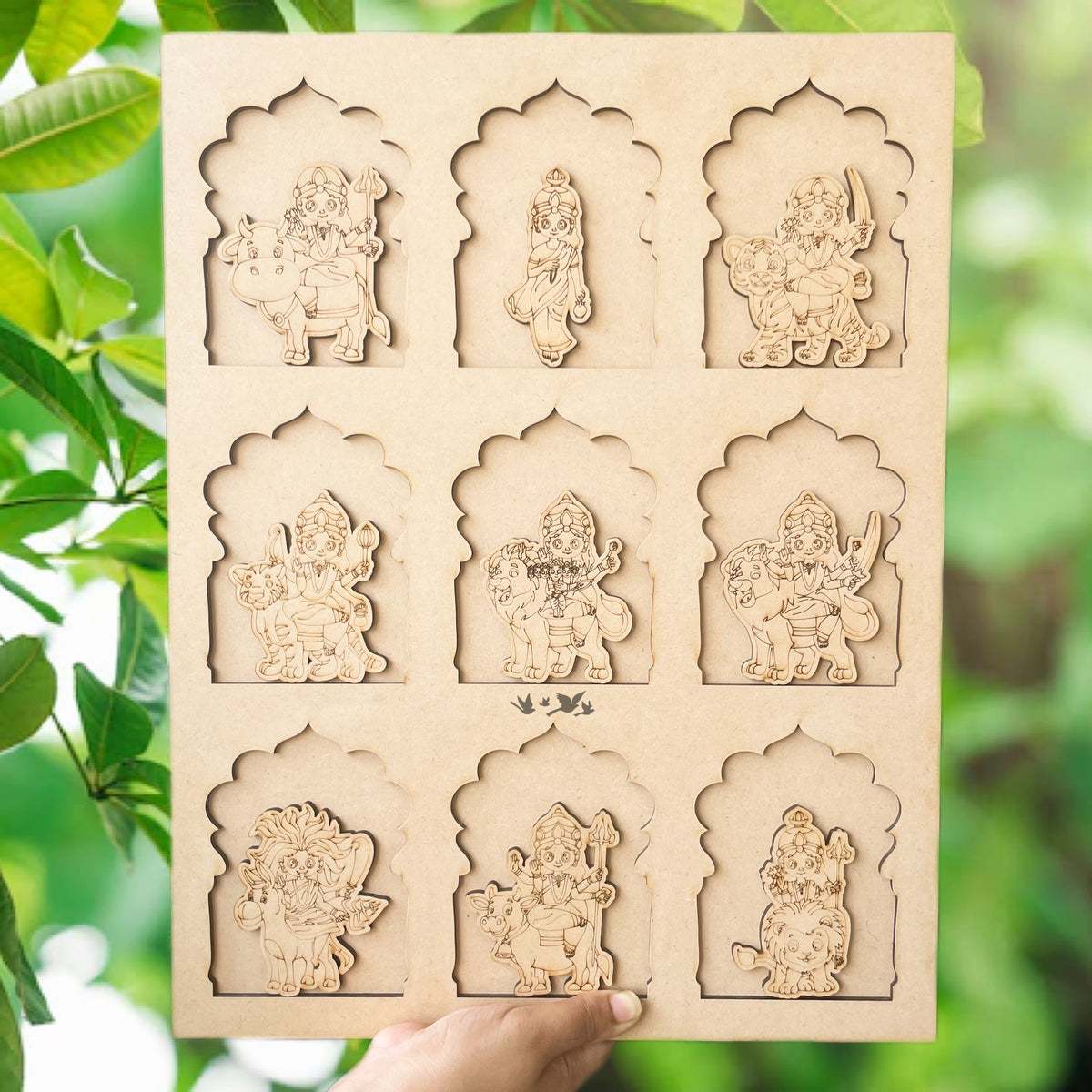 Pre Marked MDF Jharokha - Nav Durga