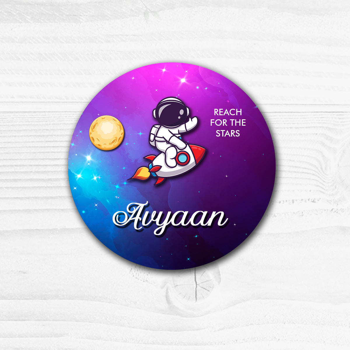 Kids Name Plate 2 Layer - Astronaut