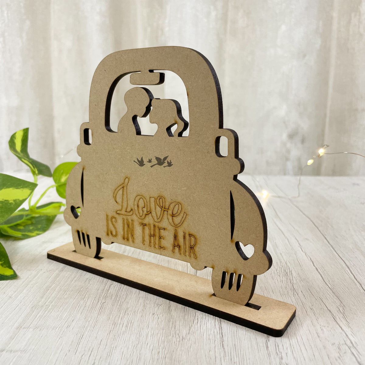 Pre Marked MDF Base - Valentines - 3D love car