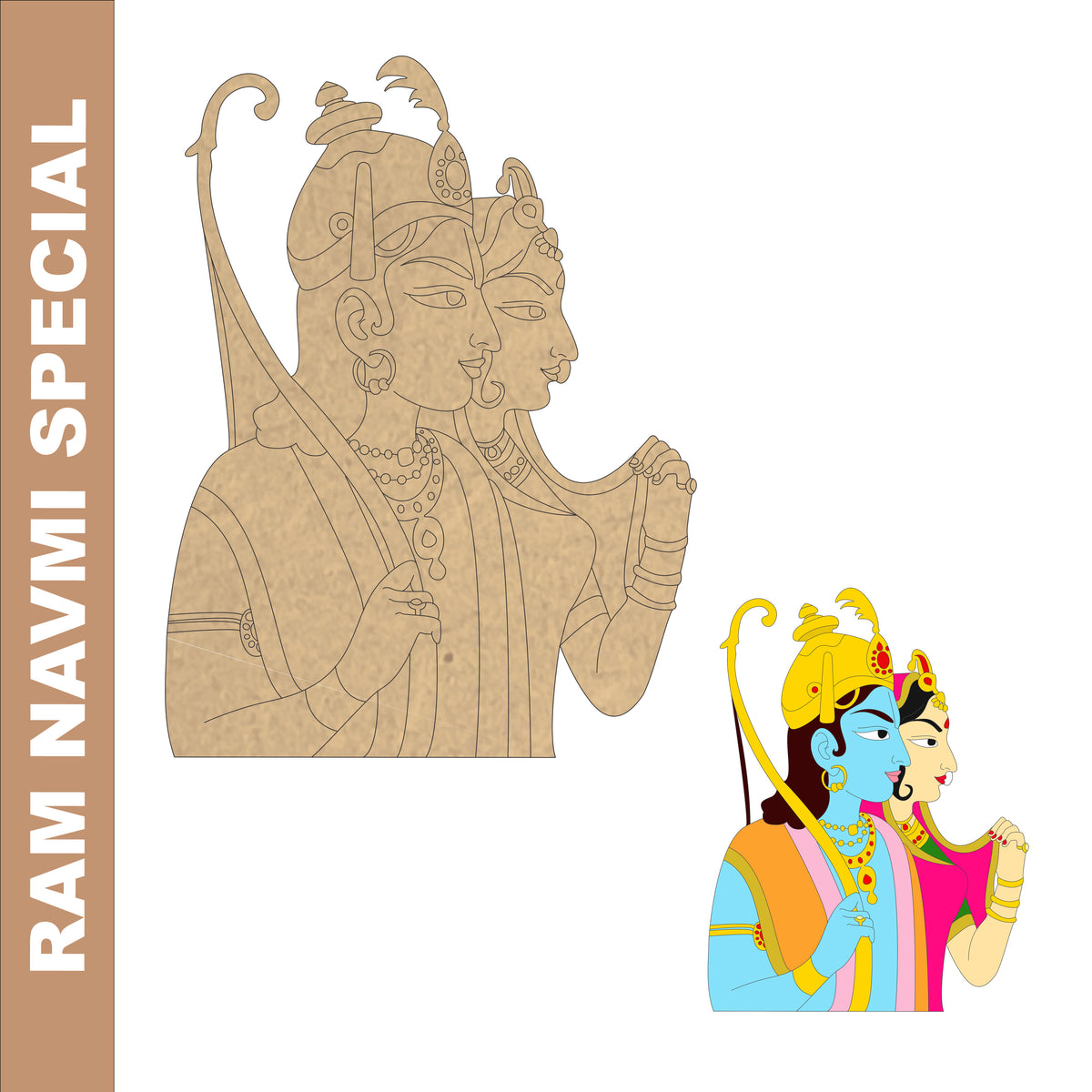 Pre Marked MDF Cutout - Sita Ram