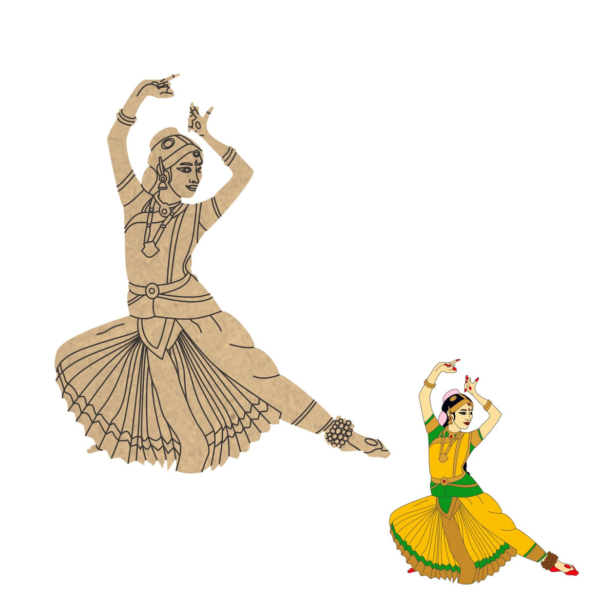 Pre Marked Mdf Base - Bharatnatyam pose 7