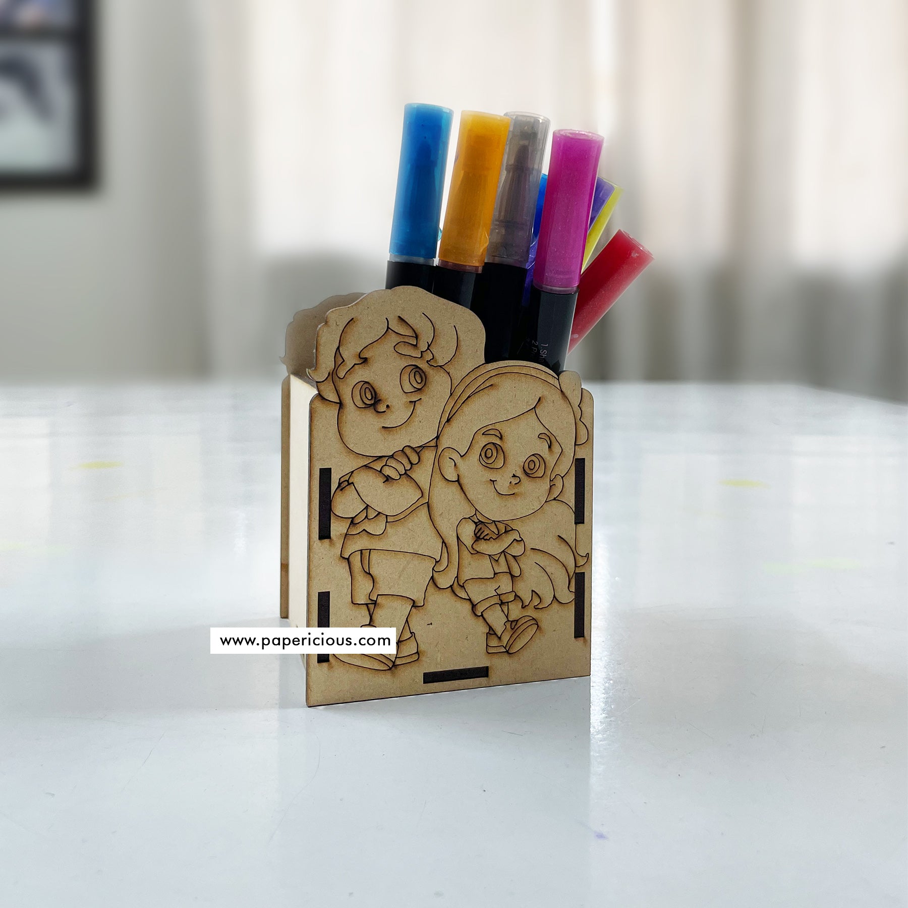MDF Pen stand Siblings - Main Image
