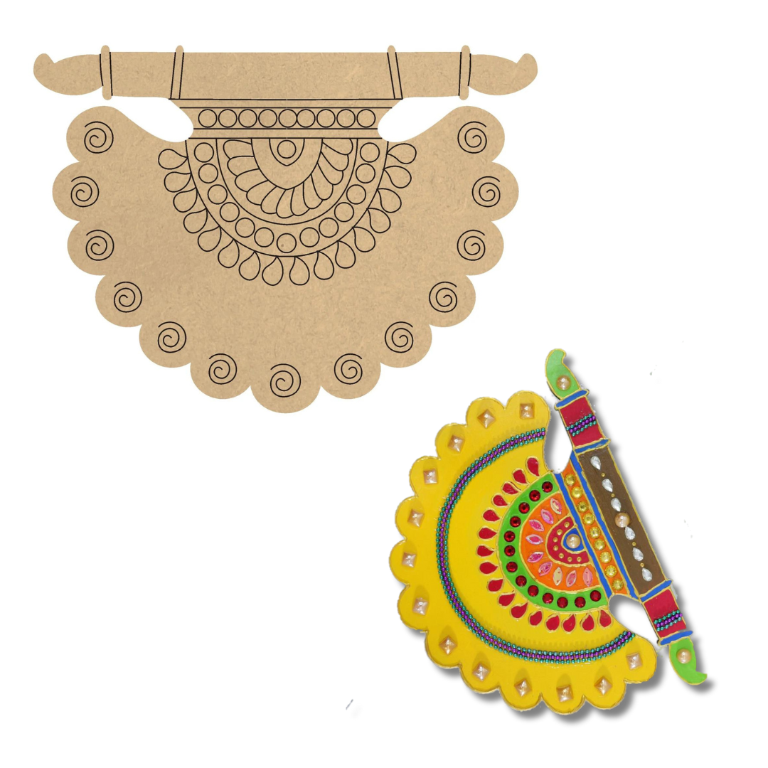 4mm thick Pre Marked MDF Base Ancient Hand Fan