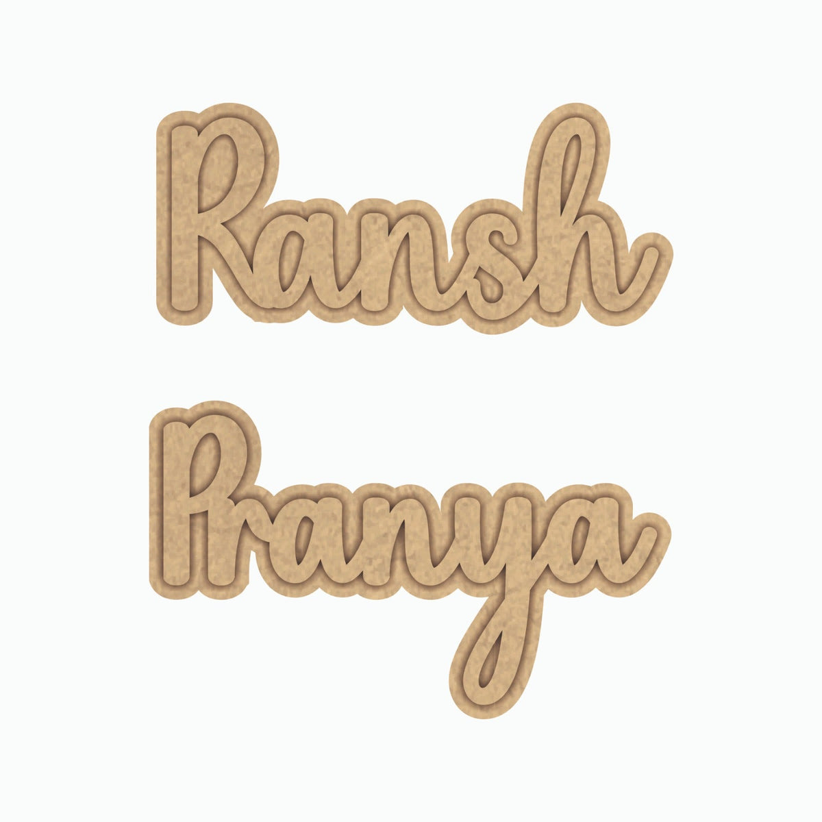 Customised 2 Layer MDF - Name Cutout with Color Kit - One Name Only