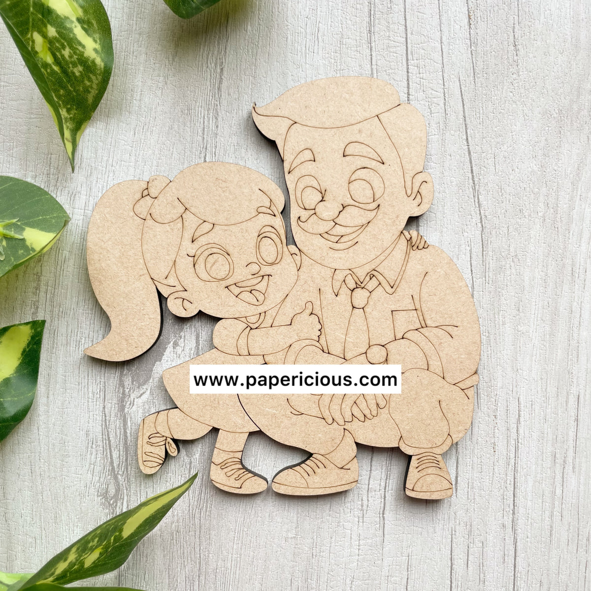 Pre Marked MDF Base -Dad and Daughter