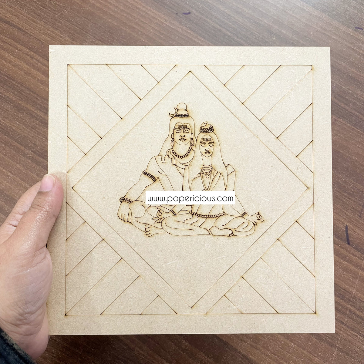 Pre Marked MDF Base - Shiva Parvati Mandala