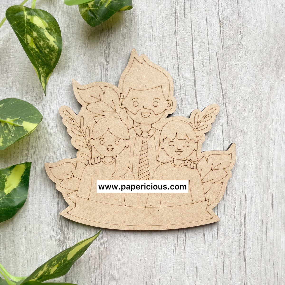 Pre Marked MDF Base -Dad and Children #2