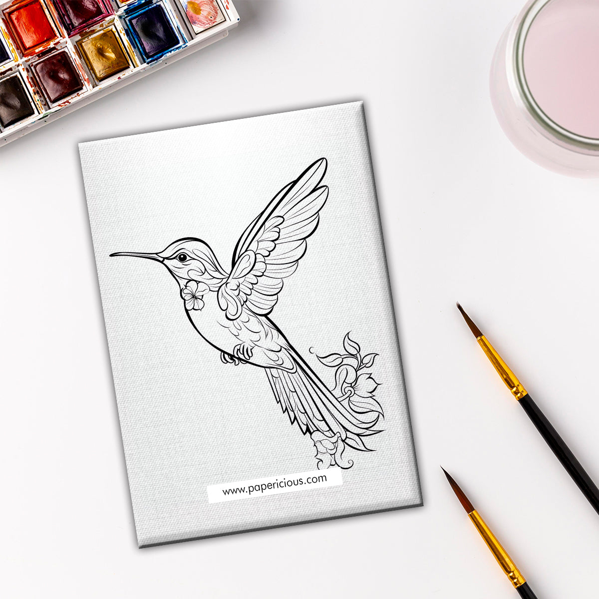 Pre Marked DIY Canvas - Humming Bird Style 1