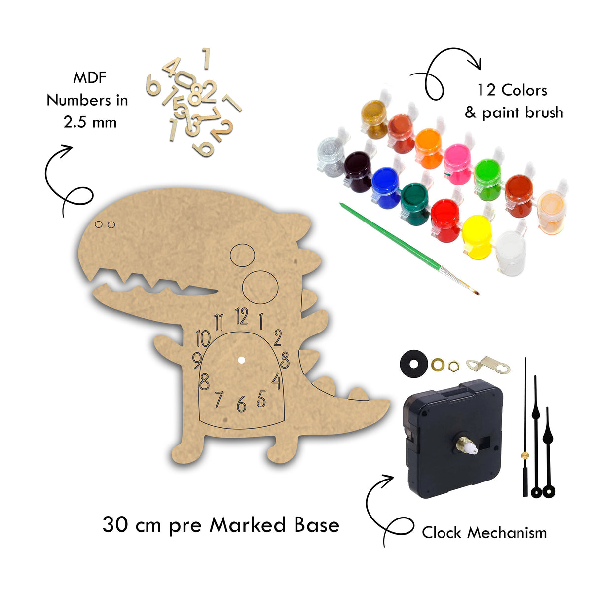 Little Dino Mdf Coloring Kit