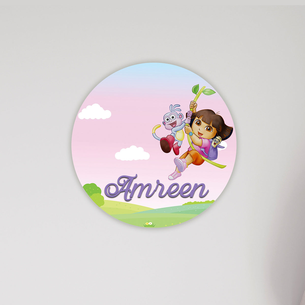 Kids Name Plate 2 Layer - Dora