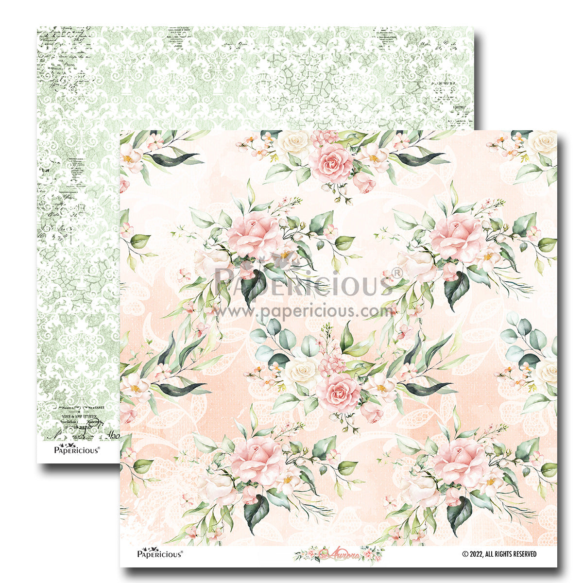 PAPERICIOUS - Aurora -  Designer Pattern Printed Scrapbook Papers 12x12 inch  / 20 sheets