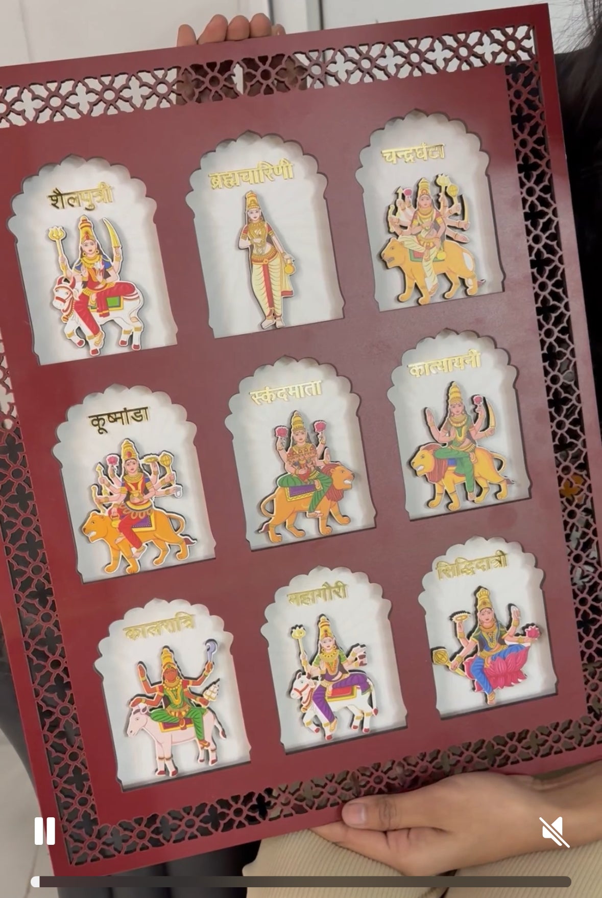 Wood Print Wall Art - Navdurga Jharokha