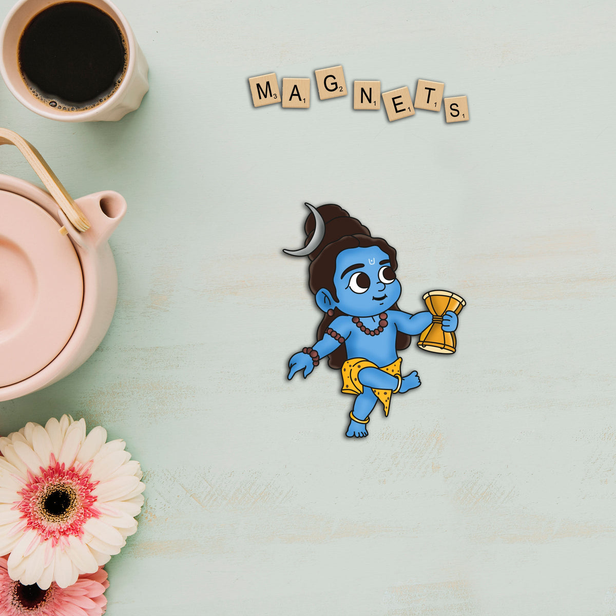 Wooden Fridge Magnet - Bal Shiva