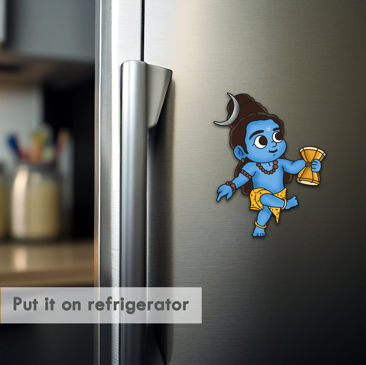 Wooden Fridge Magnet - Bal Shiva