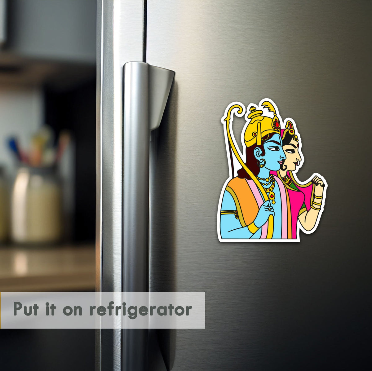 Wooden Fridge Magnet - Siya Ram