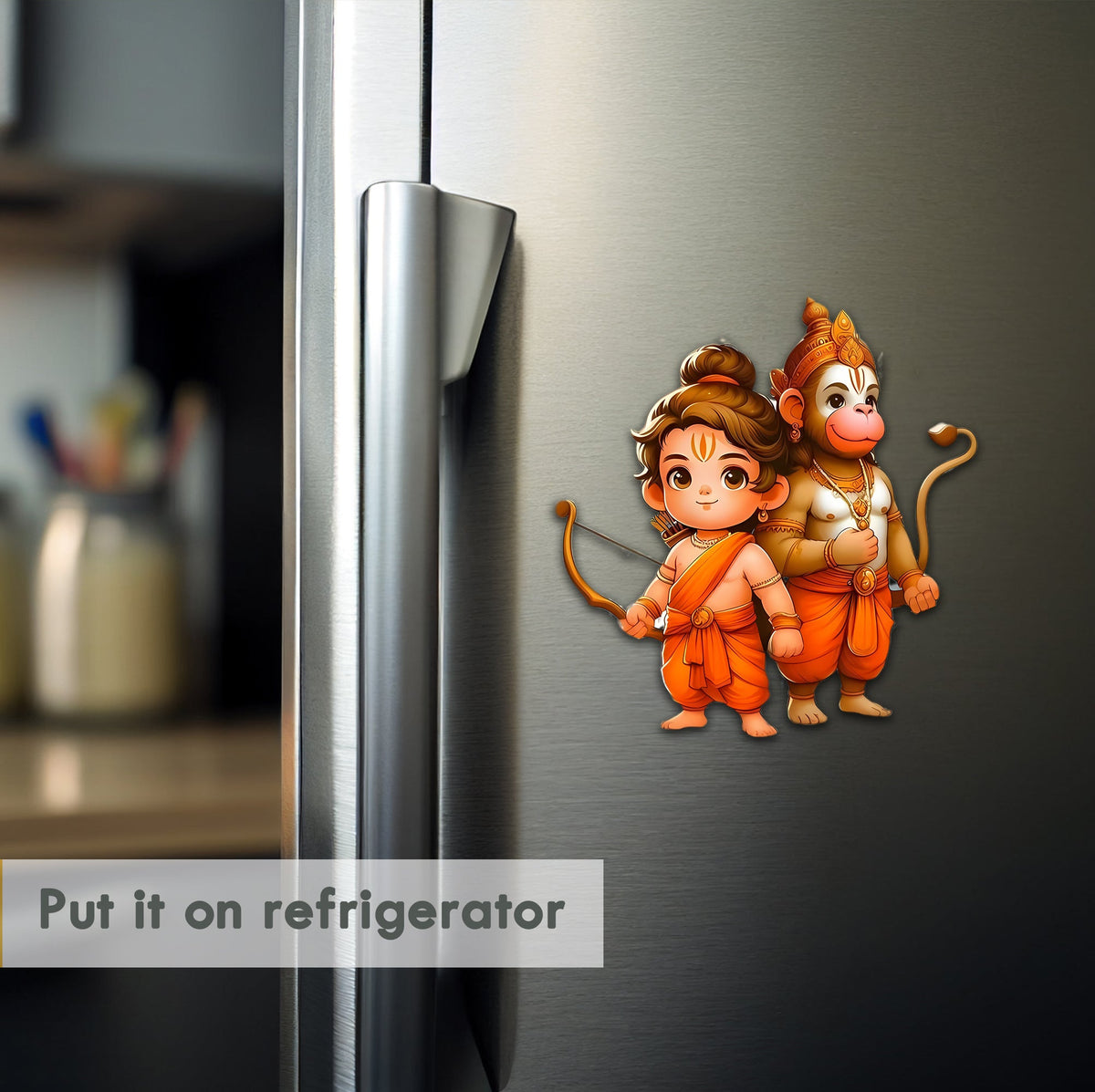 Wooden Fridge Magnet - Ram Hanuman
