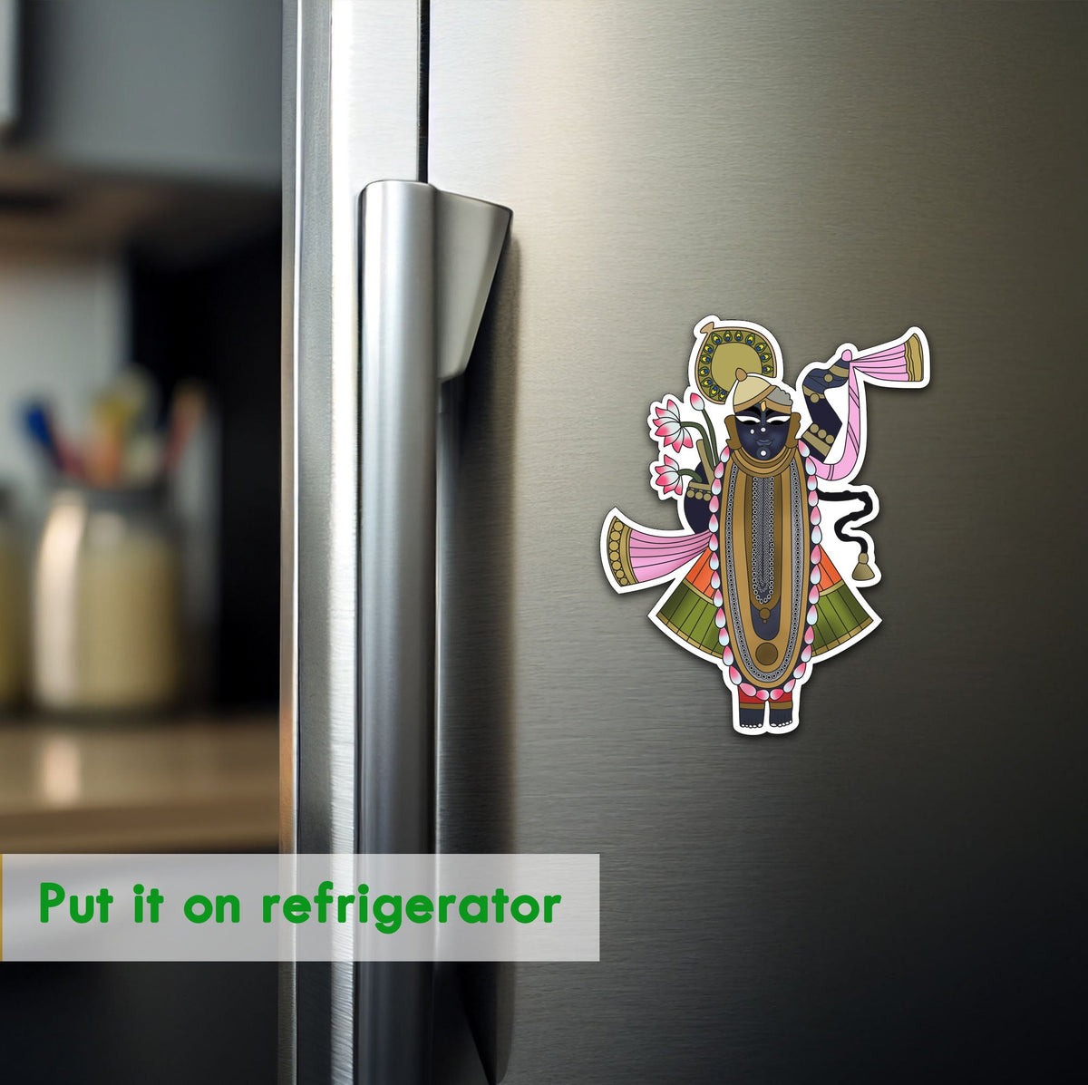 Wooden Fridge Magnet - Shreenath Ji