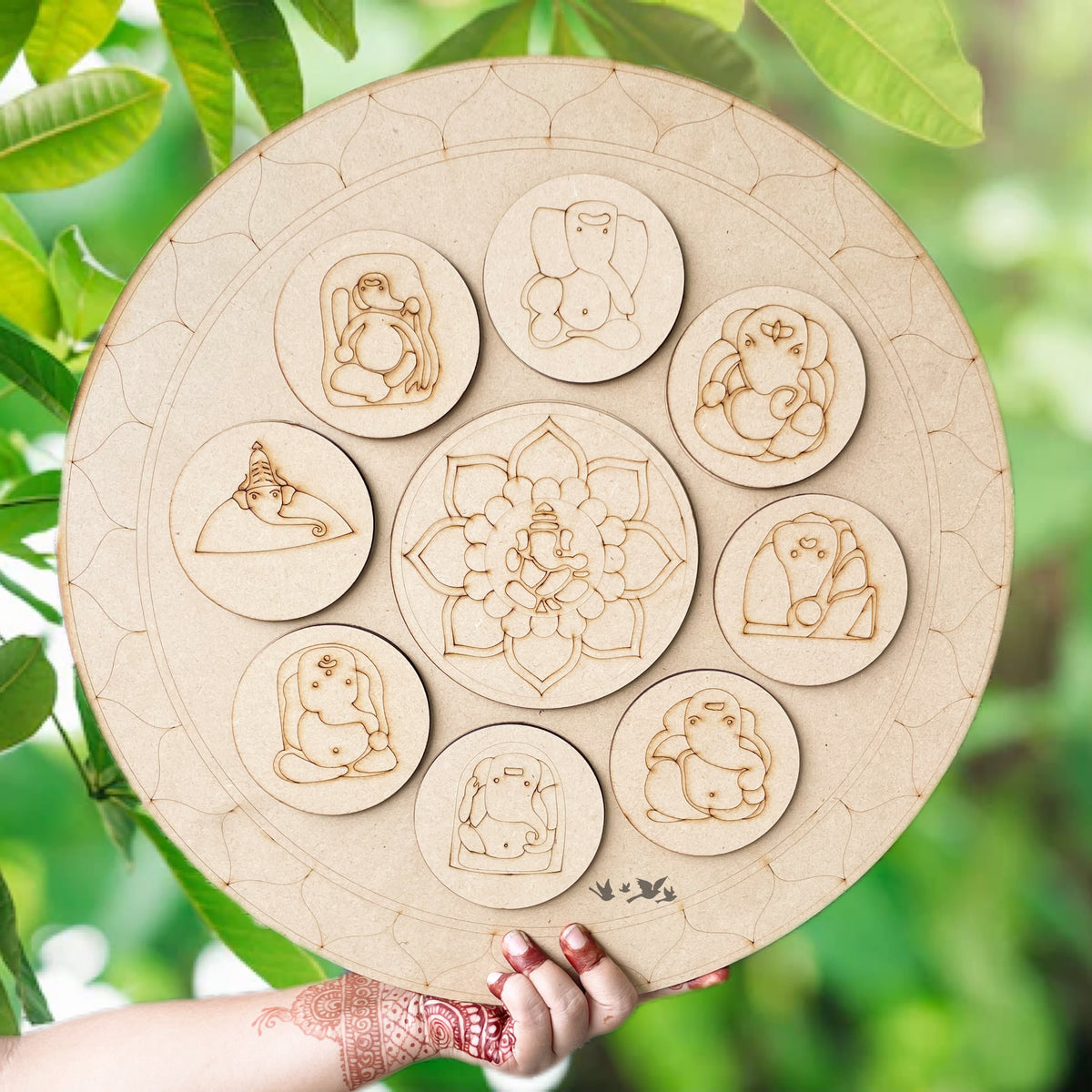 Pre Marked MDF Mandala - Ashatvinayak