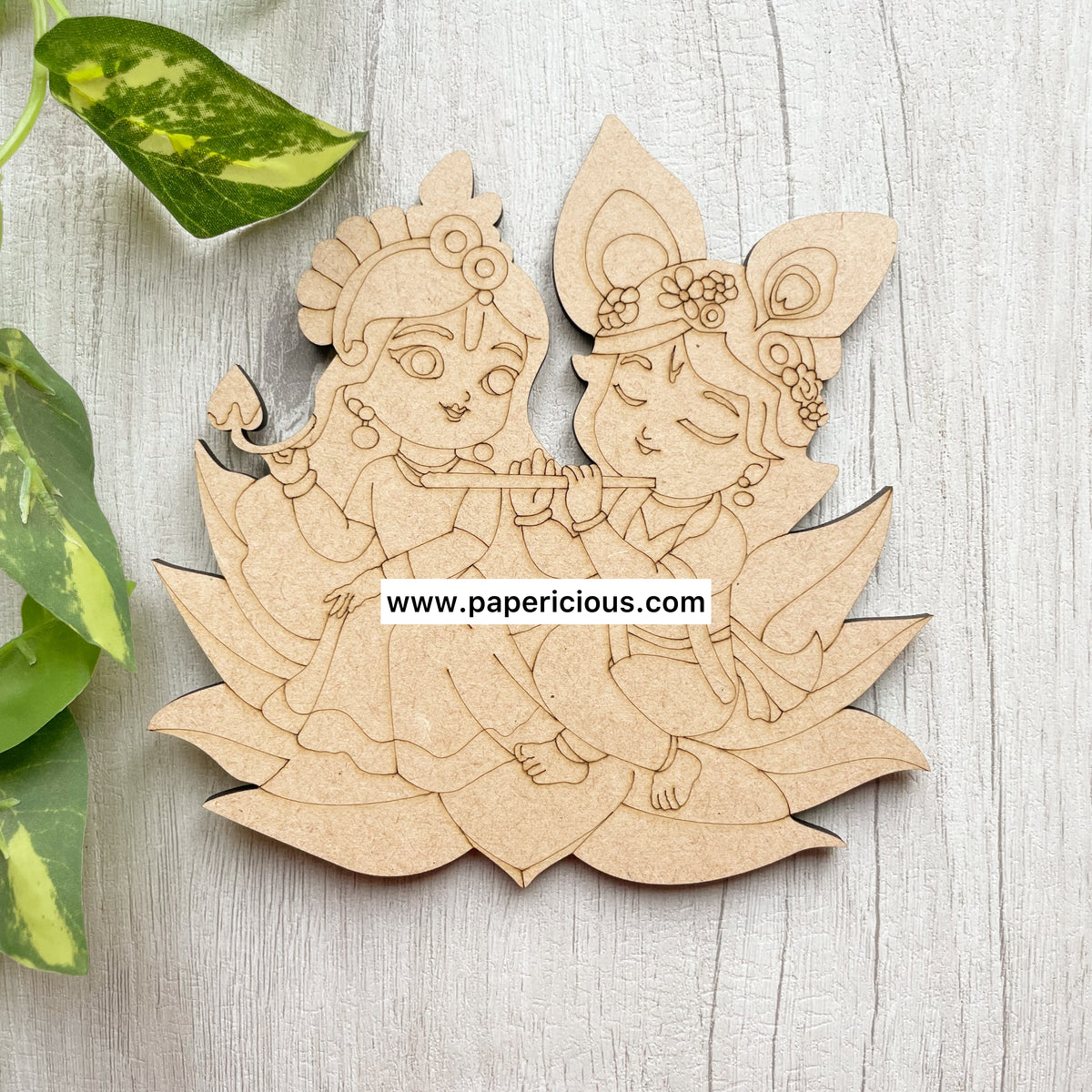 Pre Marked MDF Base - Cute Radha Krishna