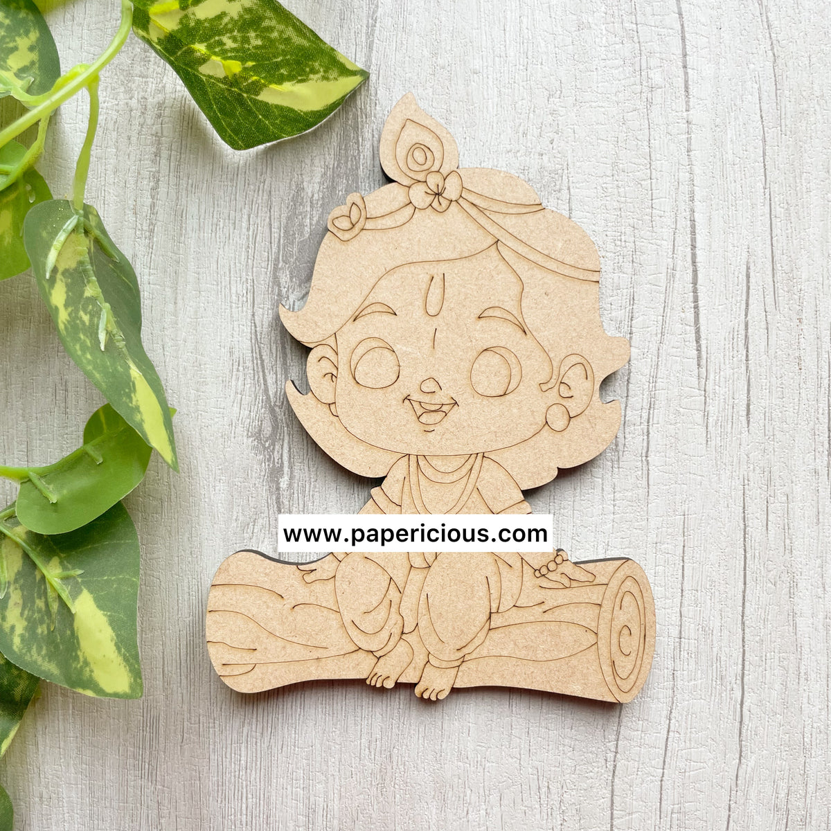 Pre Marked MDF Base - Little Krishna on tree