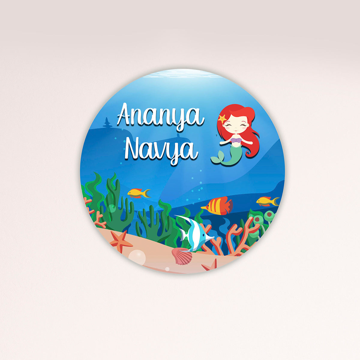 Kids Name Plate 2 Layer - Mermaid
