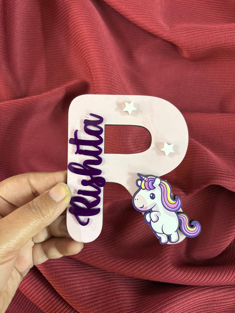 Monogram Name Magnet - Unicorn