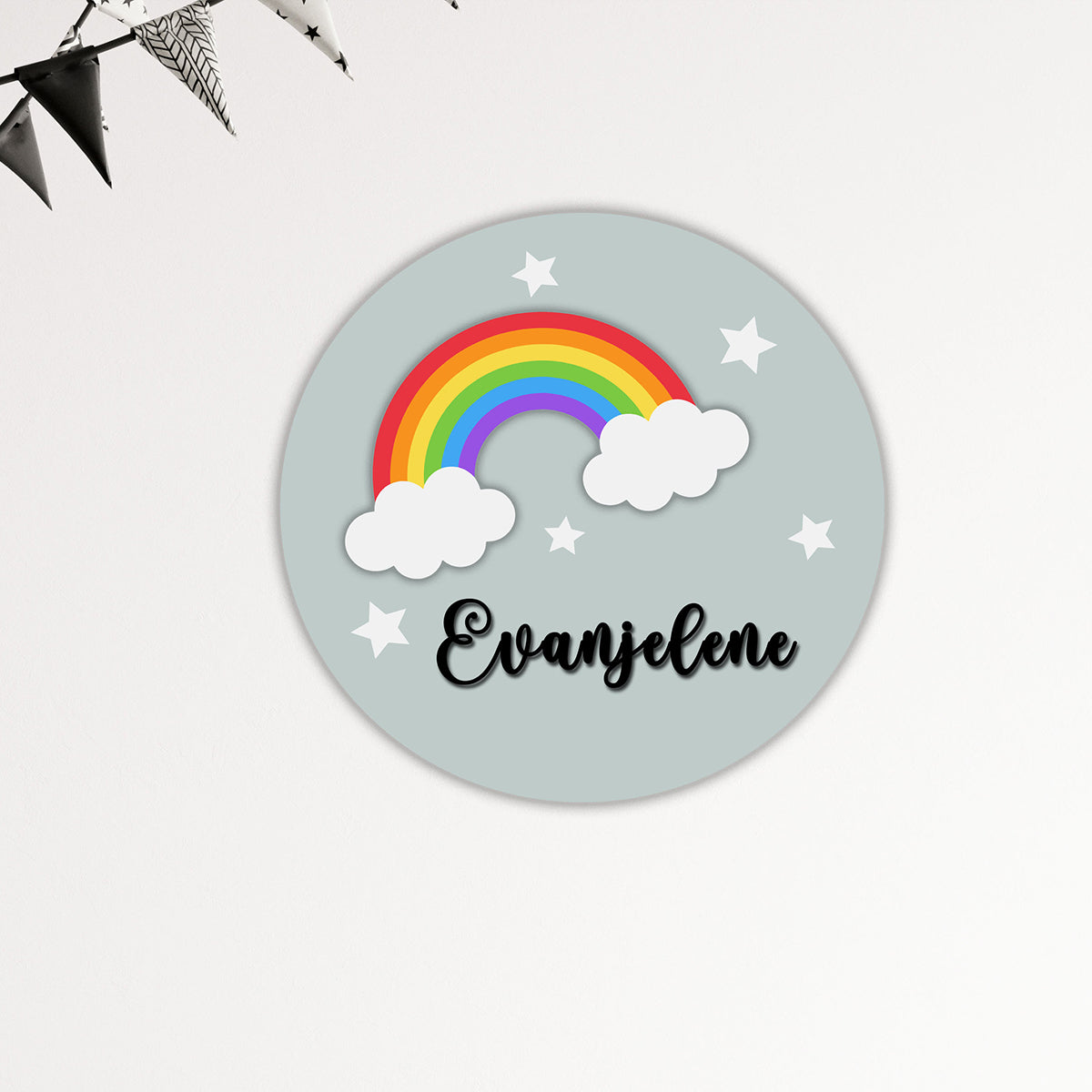 Kids Name Plate 2 Layer - Rainbow