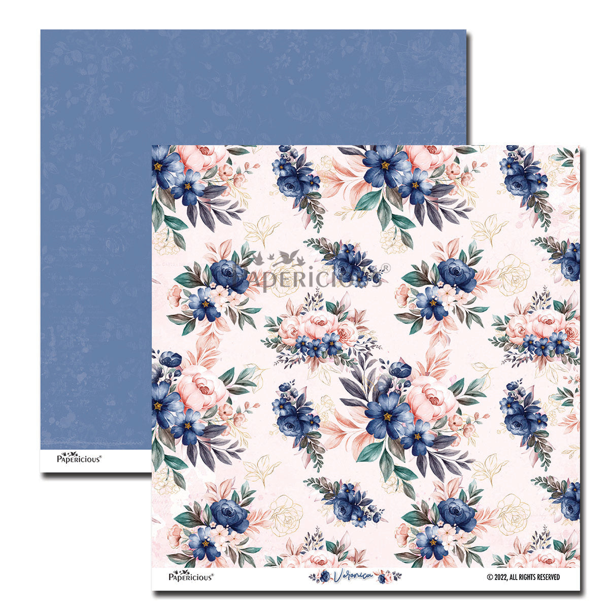 PAPERICIOUS - Veronica - Designer Pattern Printed Scrapbook Papers 12x12 inch / 20 sheets
