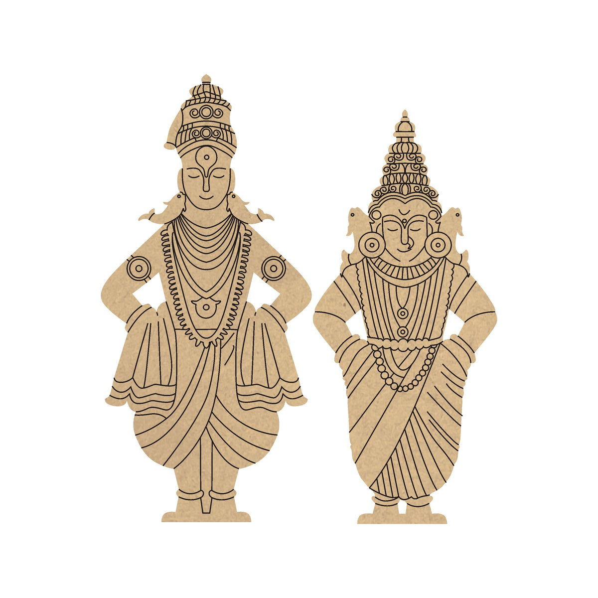 4mm thick Pre Marked MDF Base Shree Vitthal and Rukmani