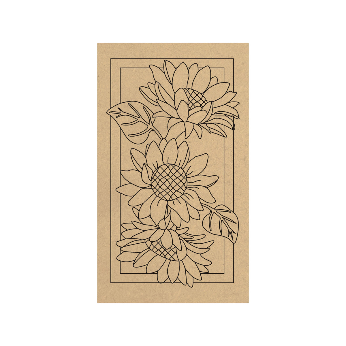 4mm thick Pre Marked MDF Base Sunflower painting