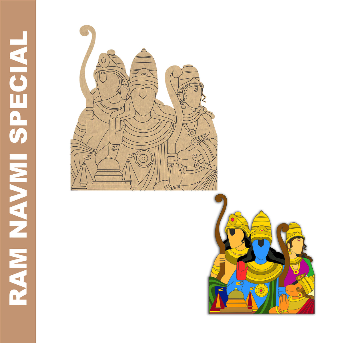 Pre Marked MDF Cutout - Ram Darbar