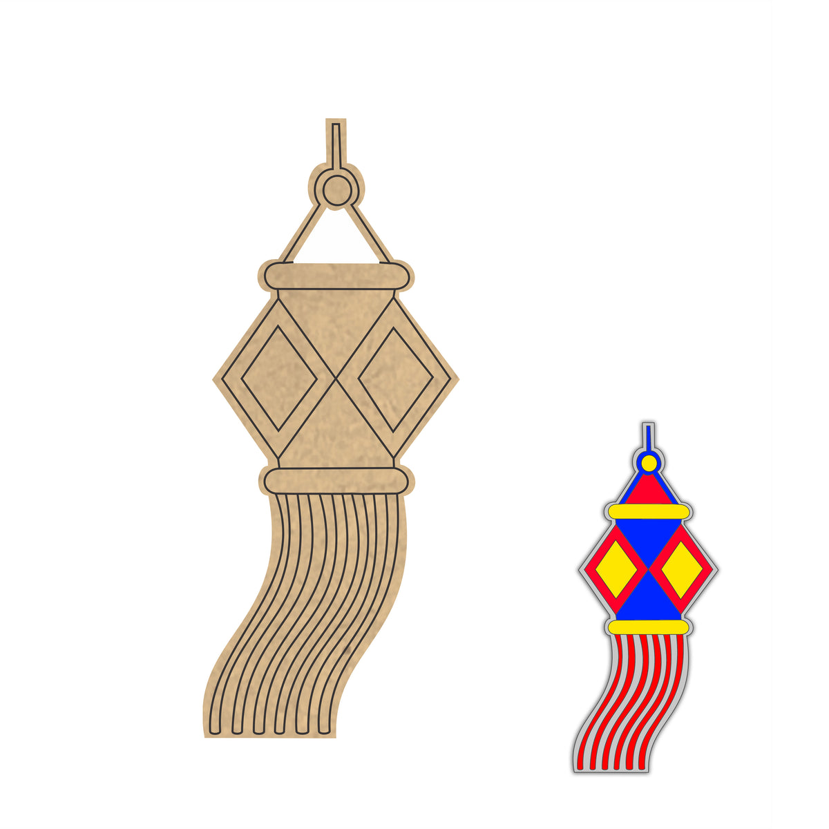 Pre Marked MDF Cutout - Diwali Decor Kandeel 2