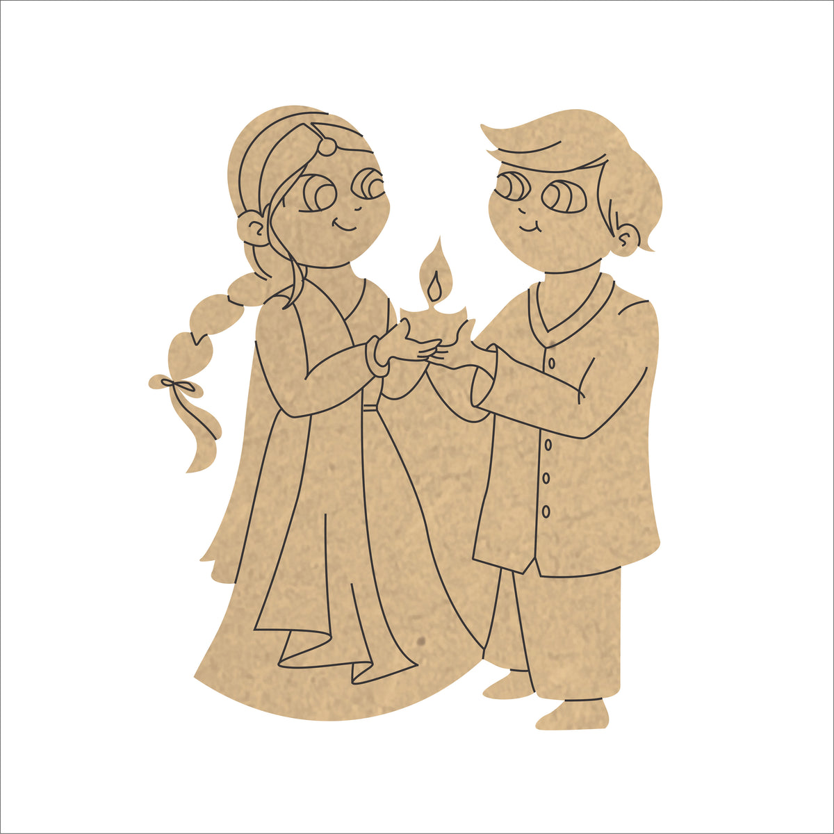 Pre Marked MDF Cutout - Diwali Celebrations