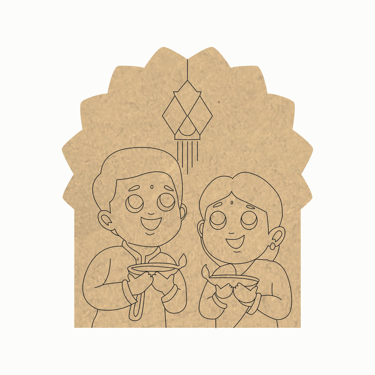 Pre Marked MDF Cutout - Diwali jharokha