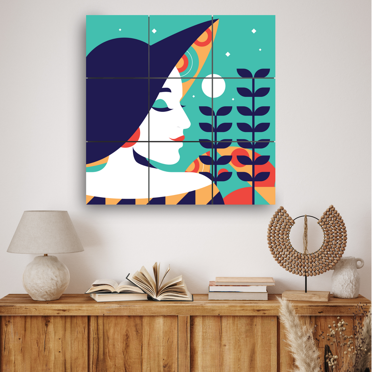 Wall Tiles Set - Abstract White Woman