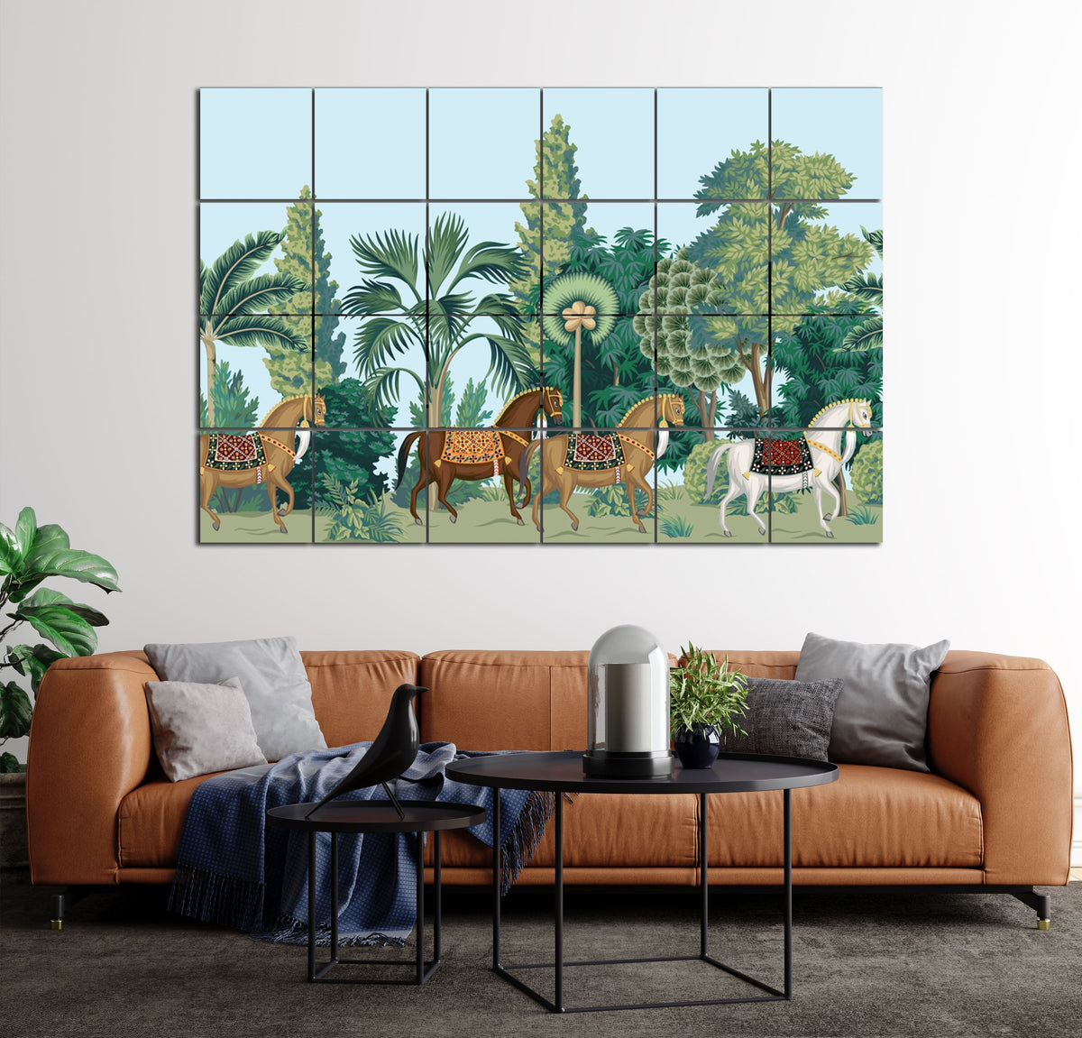 Wall Tiles Set - Horses in Garden