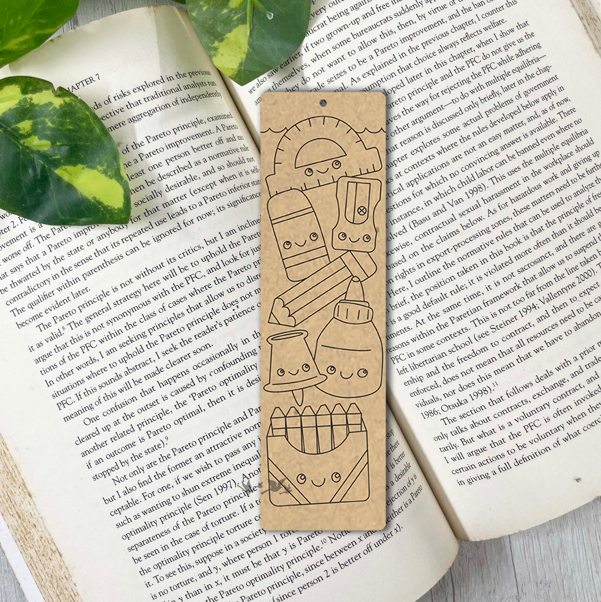 Pre Marked Mdf bookmark - Crayons