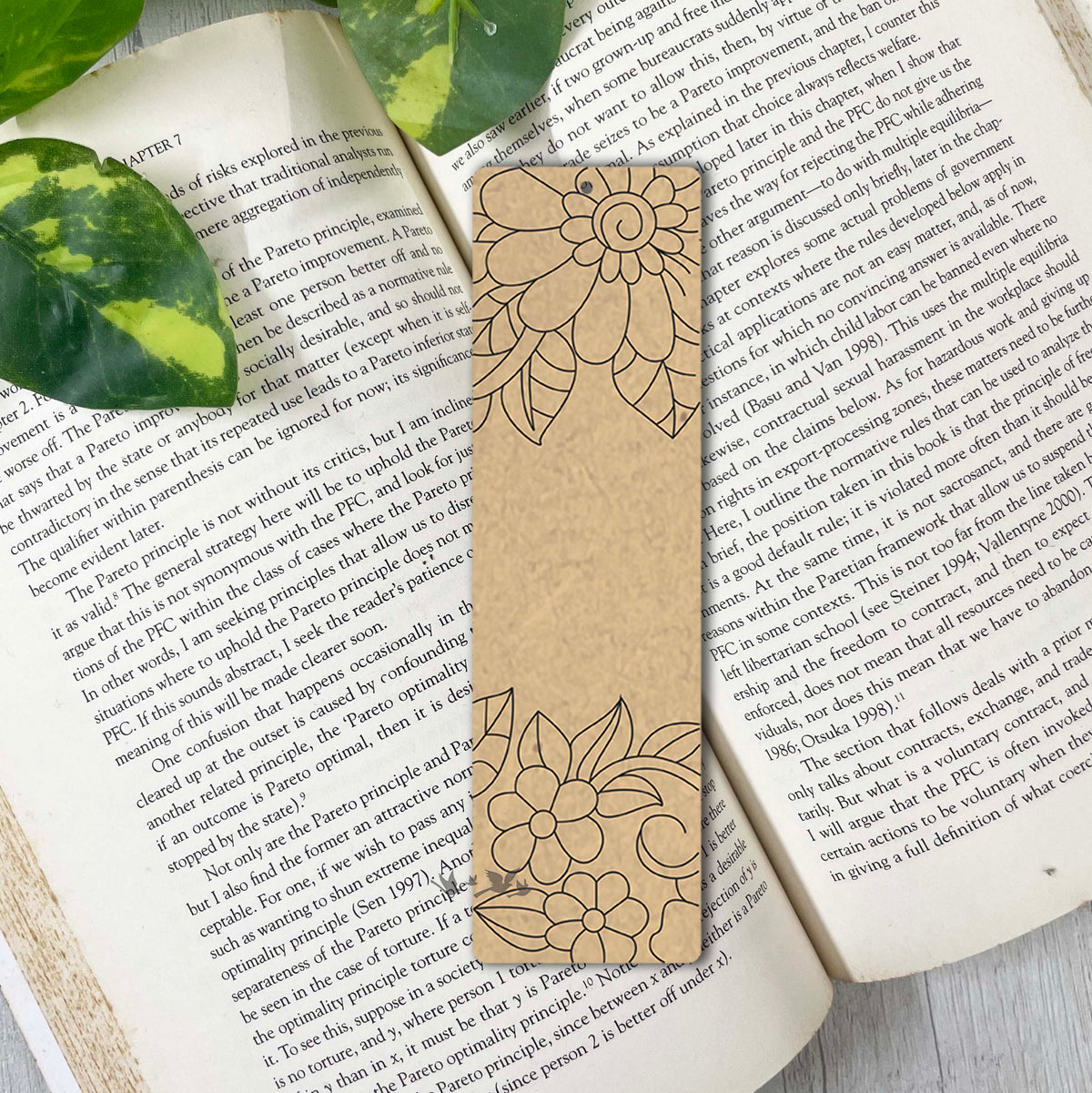 Pre Marked Mdf bookmark - Floral 3