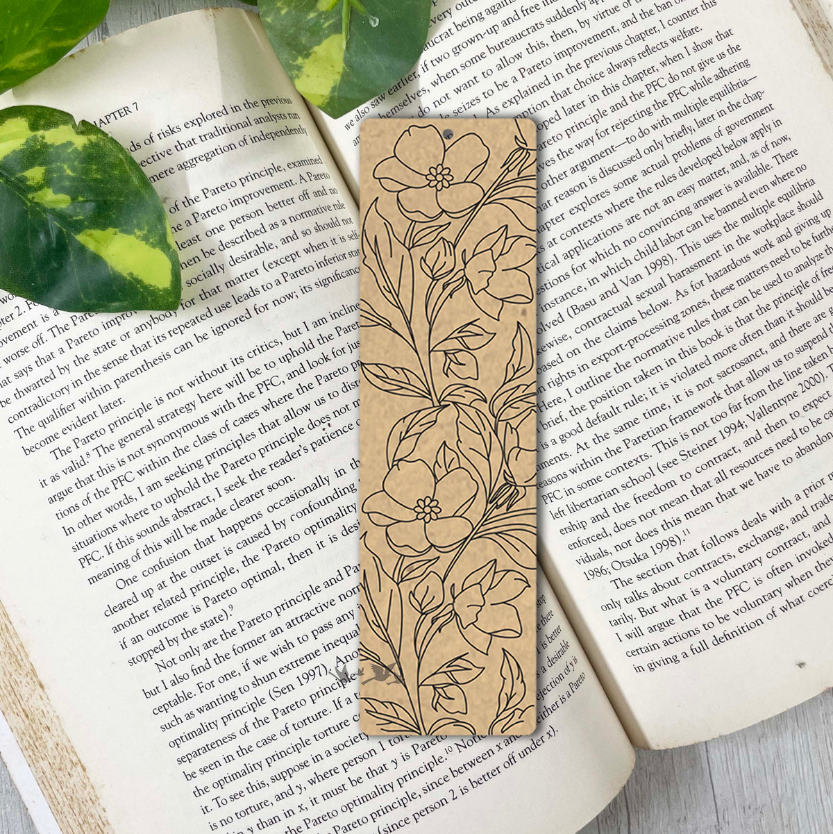 Pre Marked Mdf bookmark - Floral 4