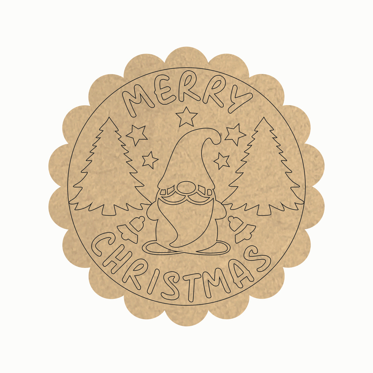 Pre Marked MDF Cutout - Merry Christmas