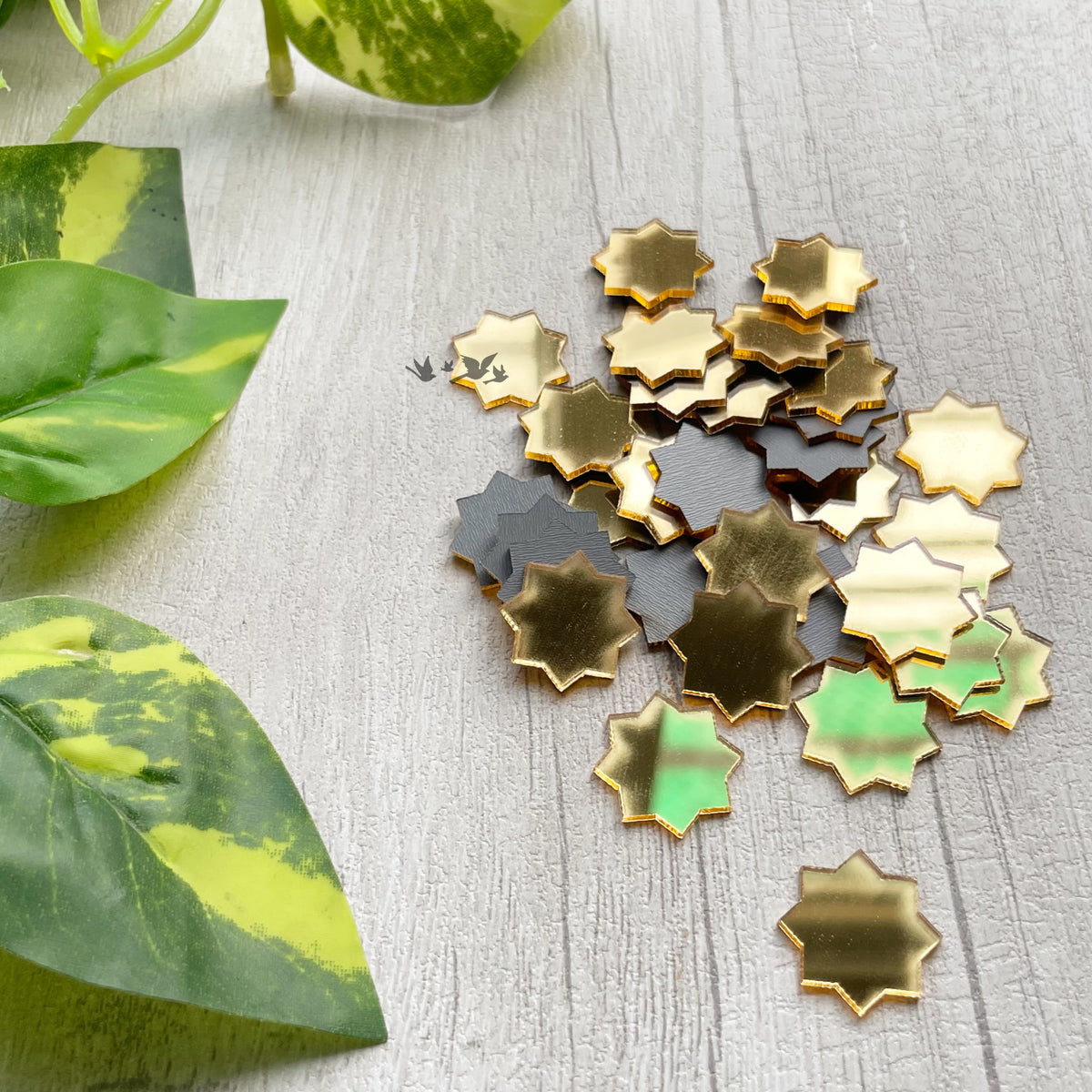 Acrylic Mirror Cutout - Golden Polygone (100 pc)