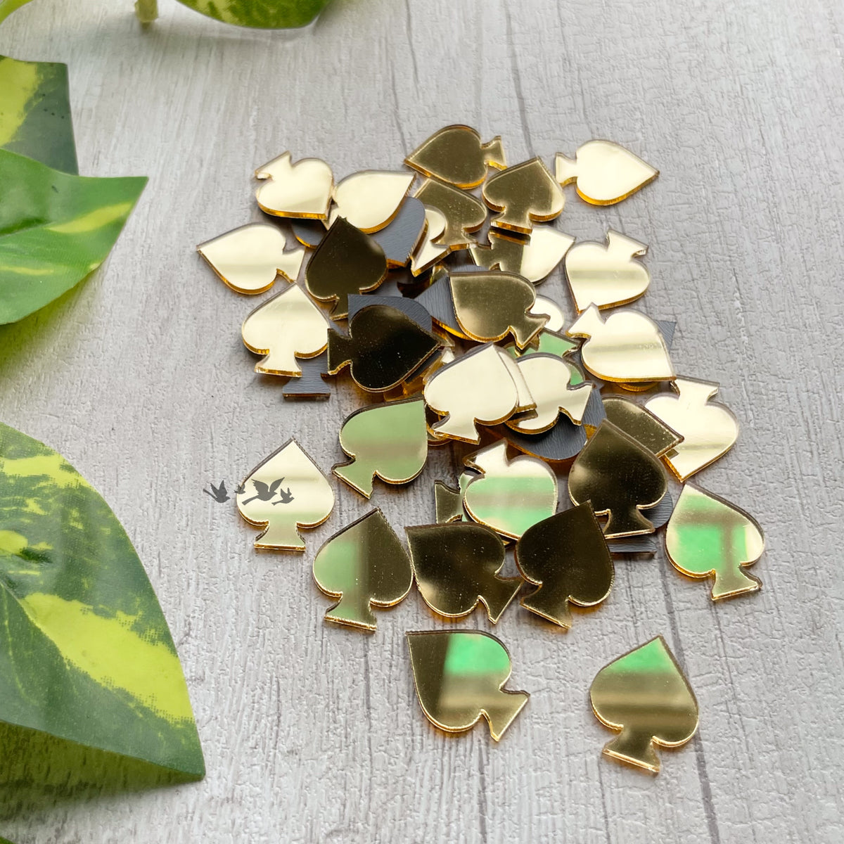 Acrylic Mirror Cutout - Golden Spade (100 pc)