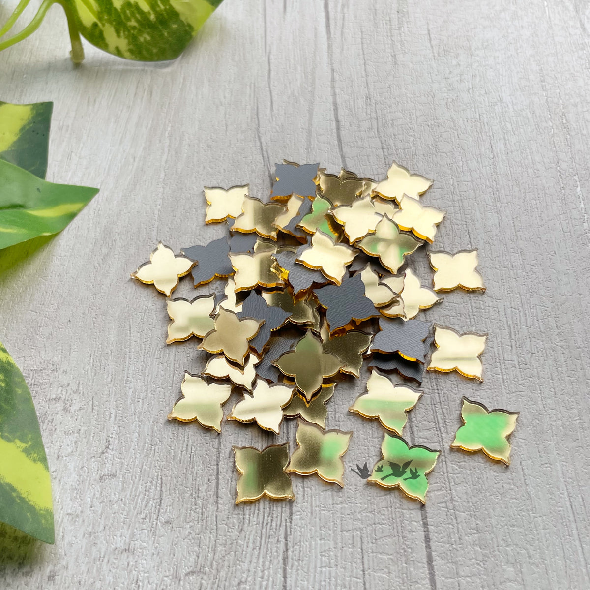 Acrylic Mirror Cutout - Golden Flower (100 pc)