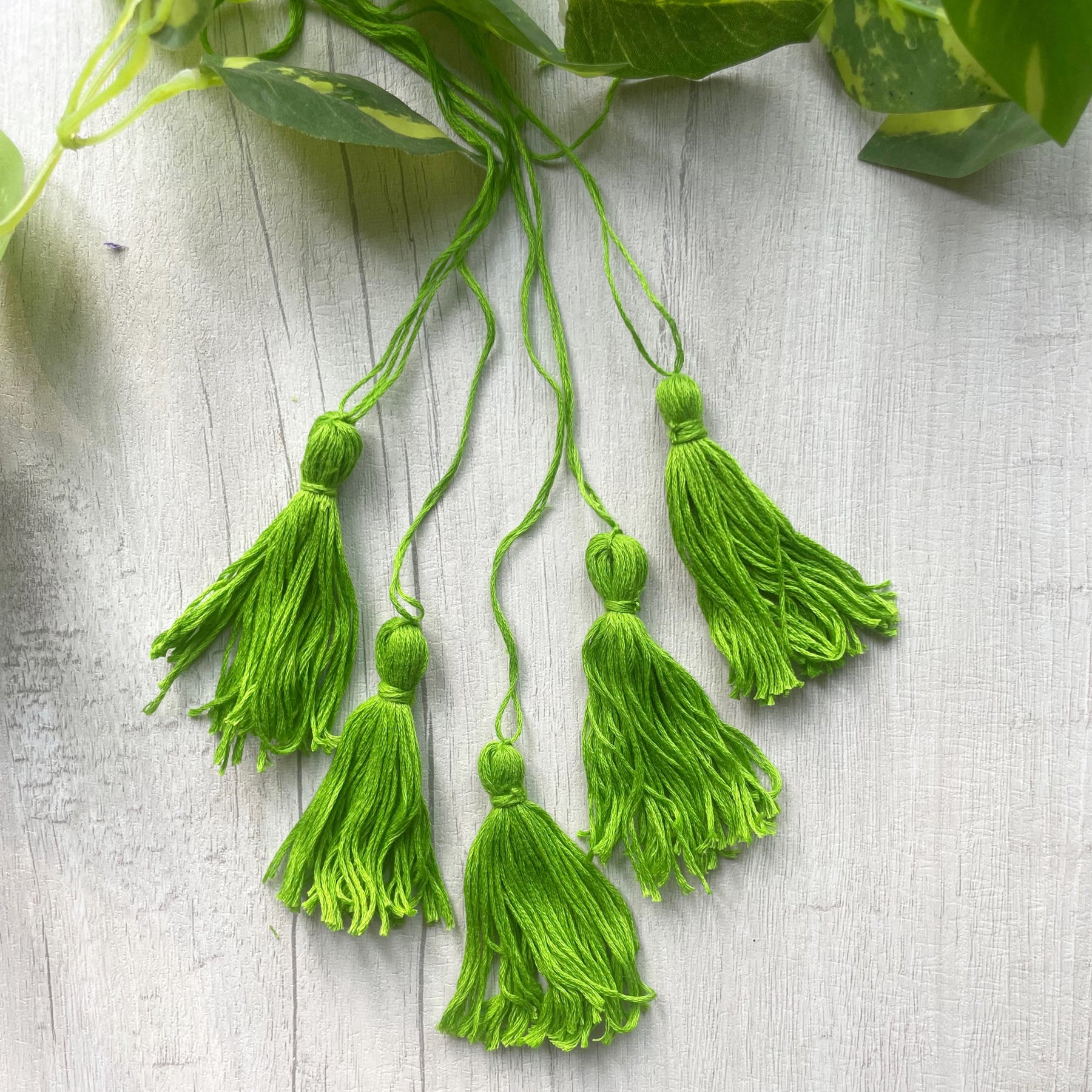 Cotton Thread Tassels - Parrot Green