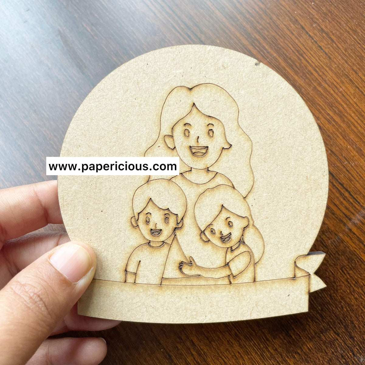 Pre Marked MDF Base -Mom and kids