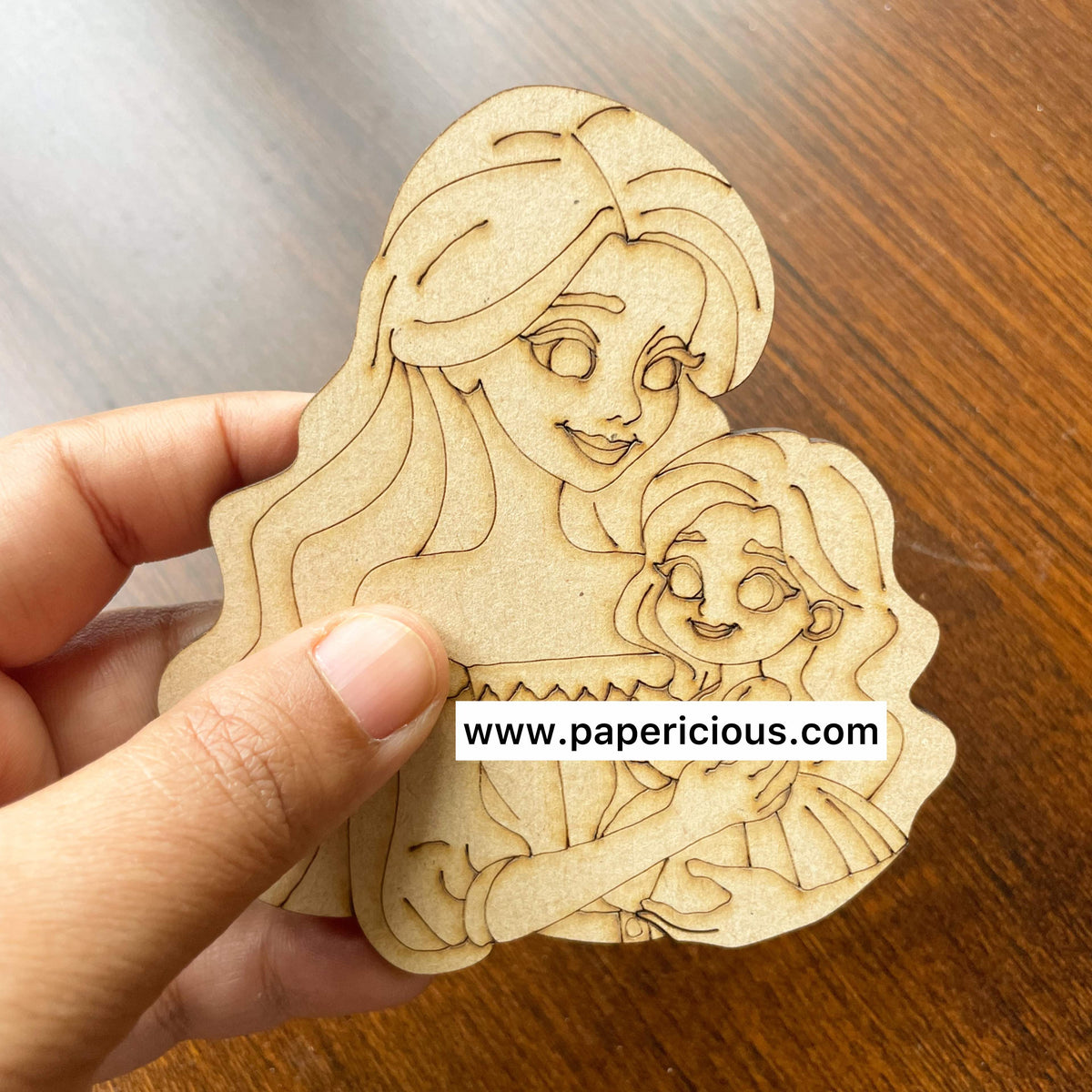Pre Marked MDF Base -Mom and girl