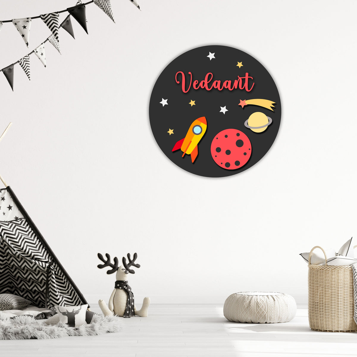 Kids Name Plate 2 Layer - Mars Planet